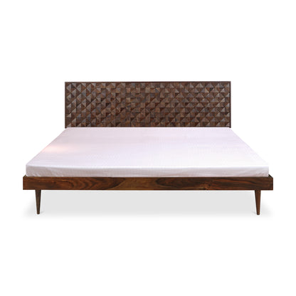 Moes Home Beds Pablo Brown Mid-Century Modern Furniture