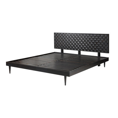 Moes Home Beds Pablo Black Mid-Century Modern Furniture