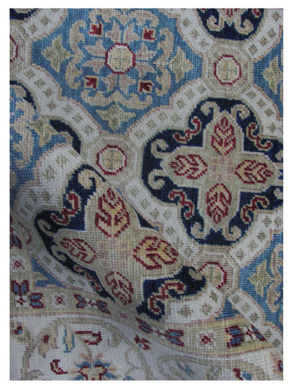 Artisan Cameron Denim Blue Ivory Traditional Knotted Rug - Rugs - Artisan - Atlanta Designer Rugs