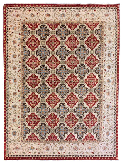 Artisan Cameron Red Ivory Traditional Knotted Rug - Rugs - Artisan - Atlanta Designer Rugs