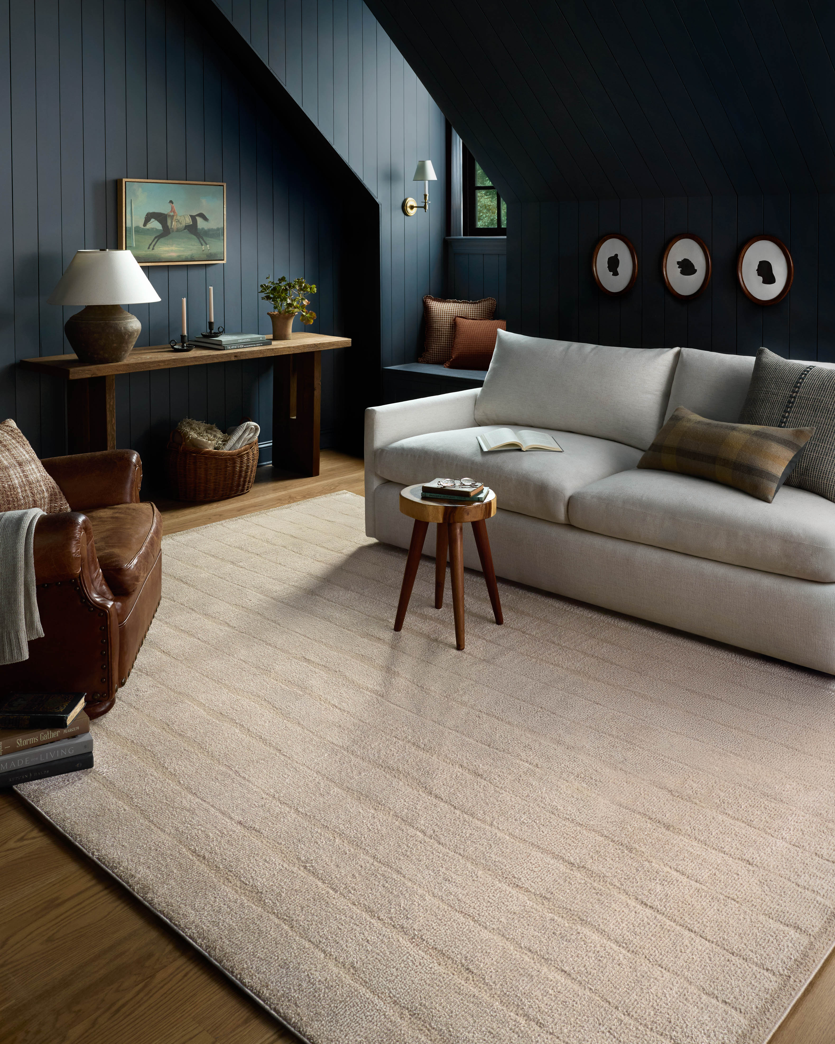美品✨unico ラグ 142×100 クリーニング済 ループ アイボリー 北欧 Chris Loves Julia x Loloi Calvin CLV-02 Ivory Oatmeal Contemporary