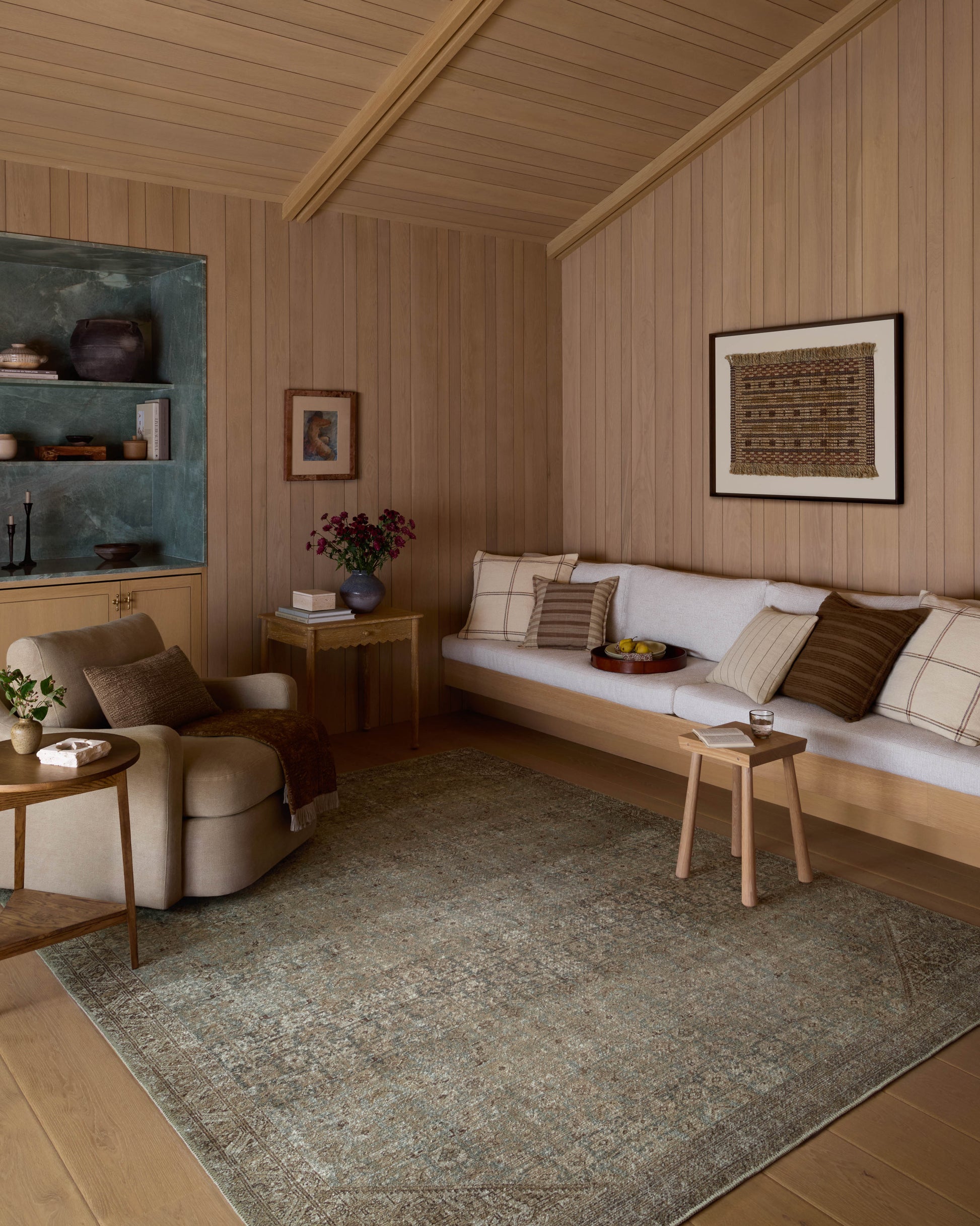 Amber Lewis x Loloi Cambria  Aqua Natural Traditional