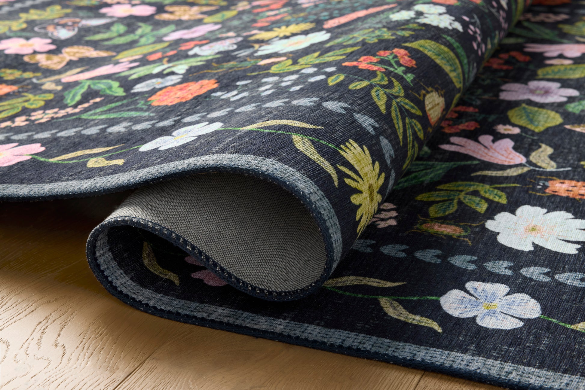 Rifle Paper Co. x Loloi Canopy  Black  Transitional