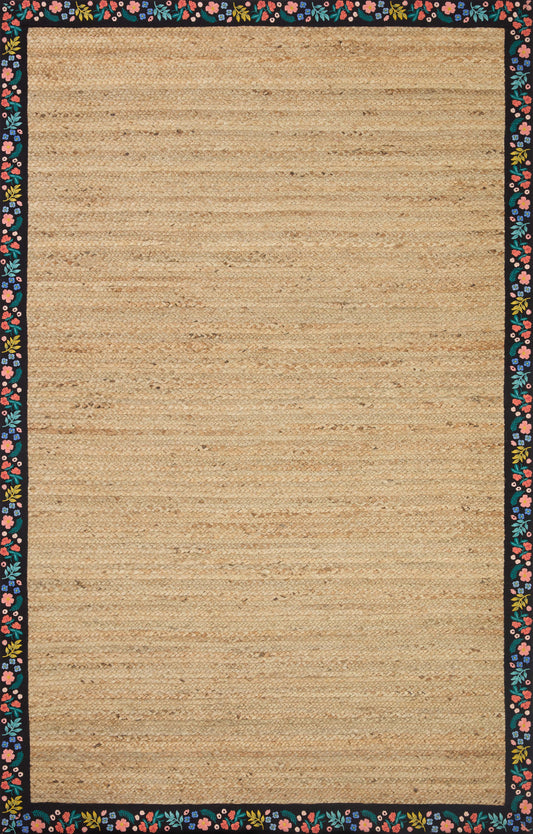 Rifle Paper Co. x Loloi Costa  Natural Black Contemporary