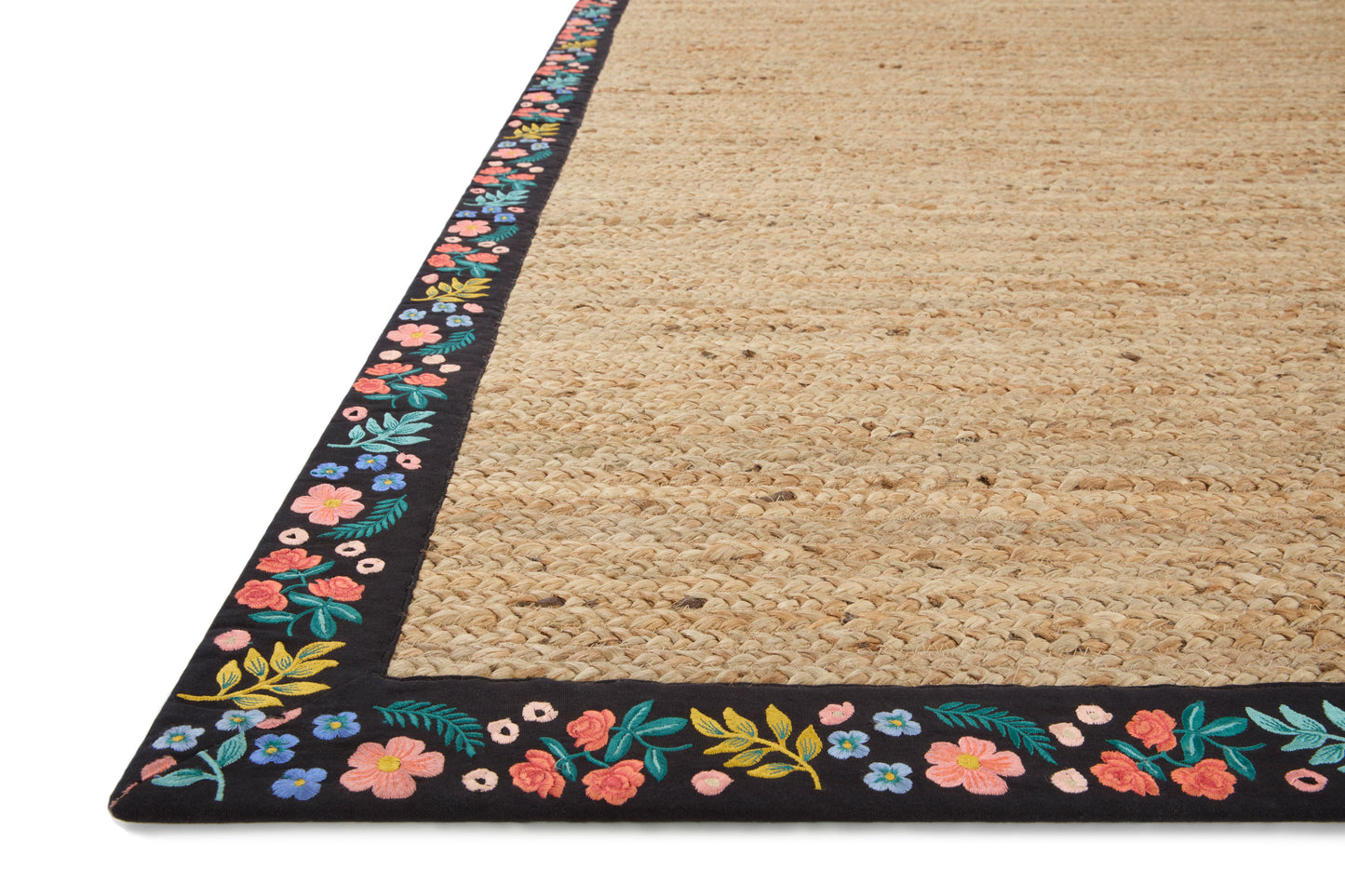 Rifle Paper Co. x Loloi Costa  Natural Black Contemporary