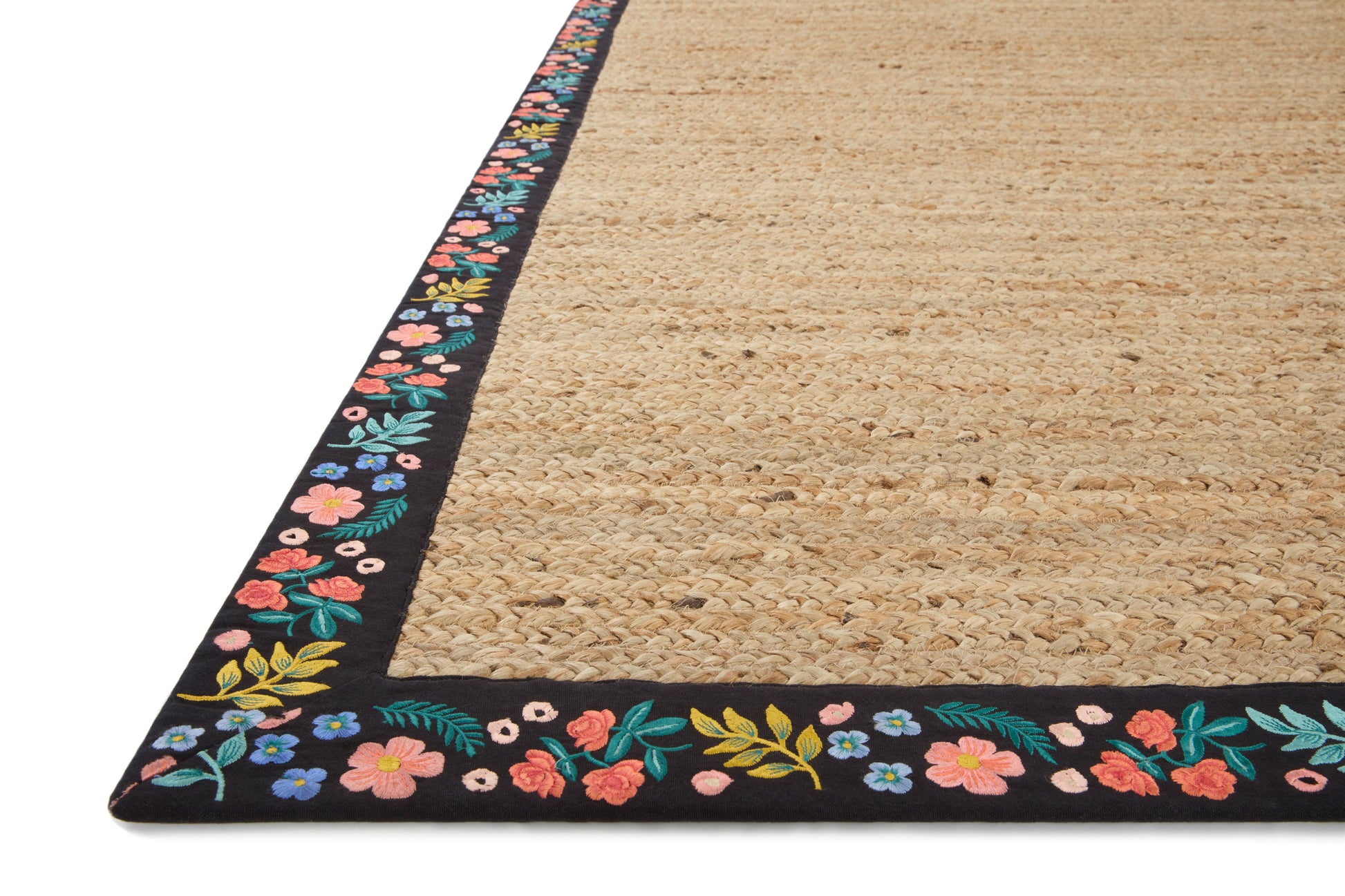 Rifle Paper Co. x Loloi Costa  Natural Black Contemporary