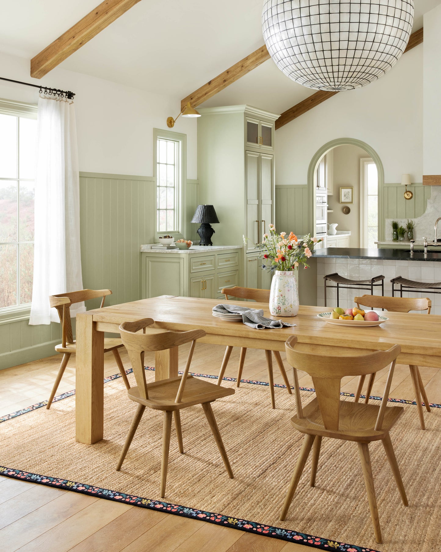 Rifle Paper Co. x Loloi Costa  Natural Black Contemporary