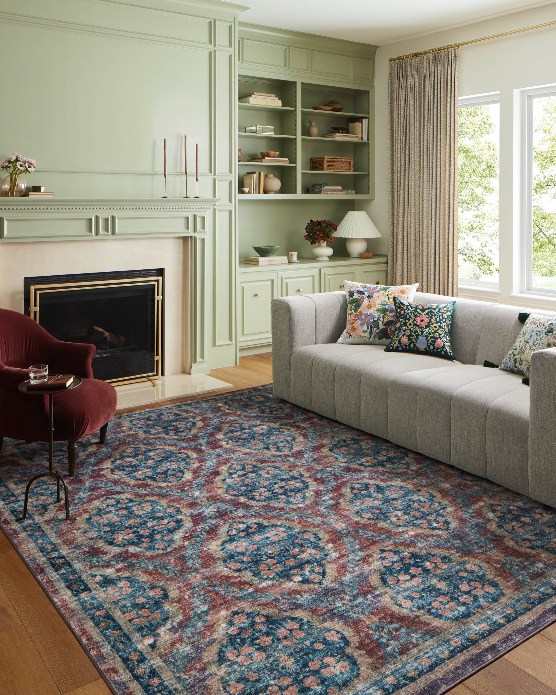 Rifle Paper Co. x Loloi Courtyard  Red  Contemporary