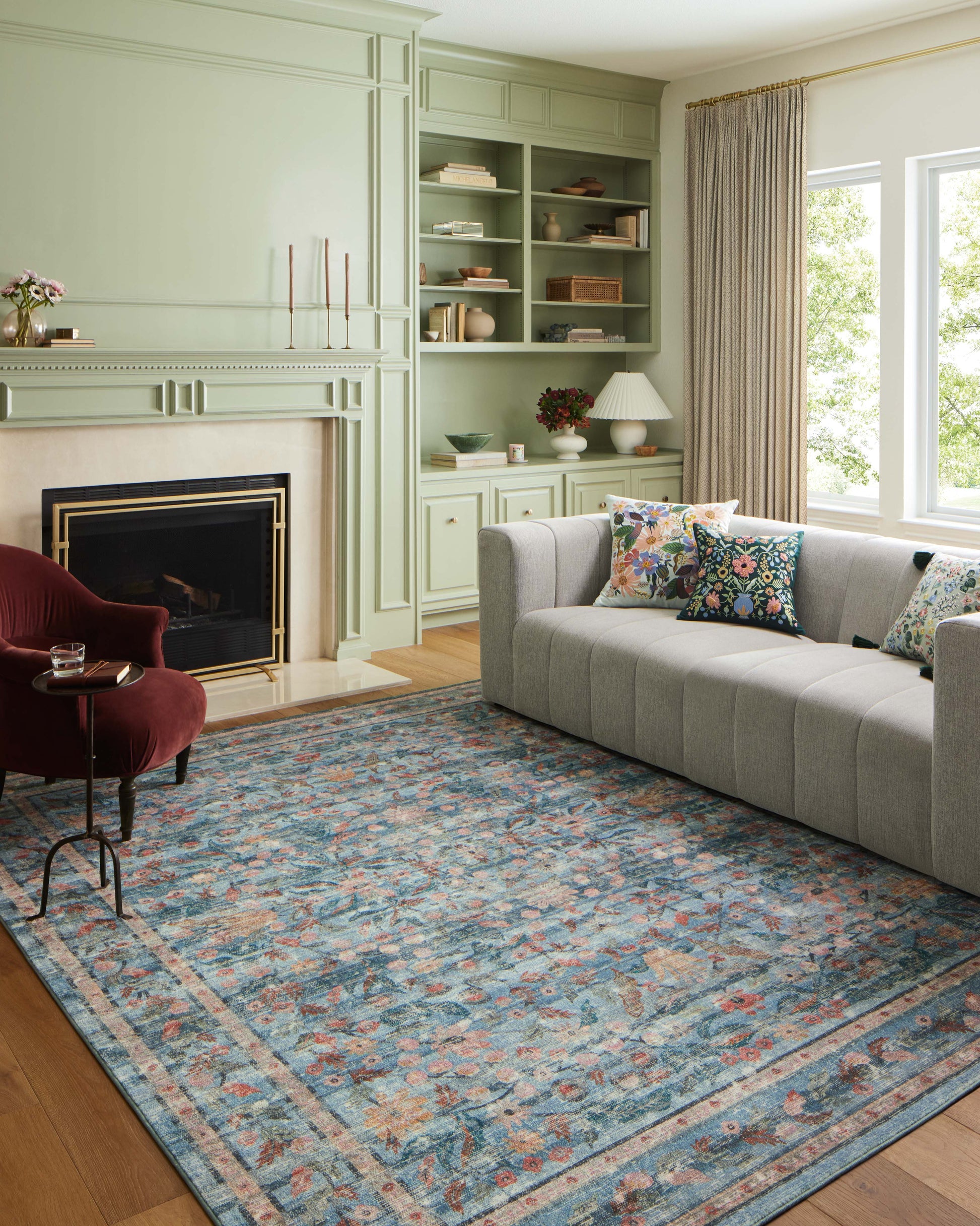 Rifle Paper Co. x Loloi Courtyard  Blue  Contemporary