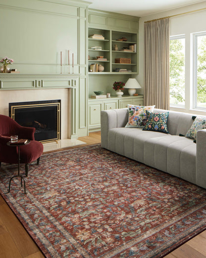 Rifle Paper Co. x Loloi Courtyard  Crimson  Contemporary