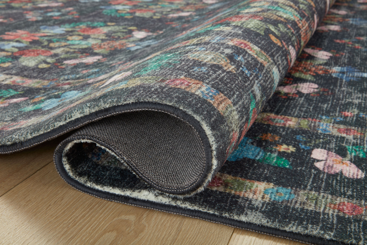 Rifle Paper Co. x Loloi Courtyard  Charcoal  Contemporary