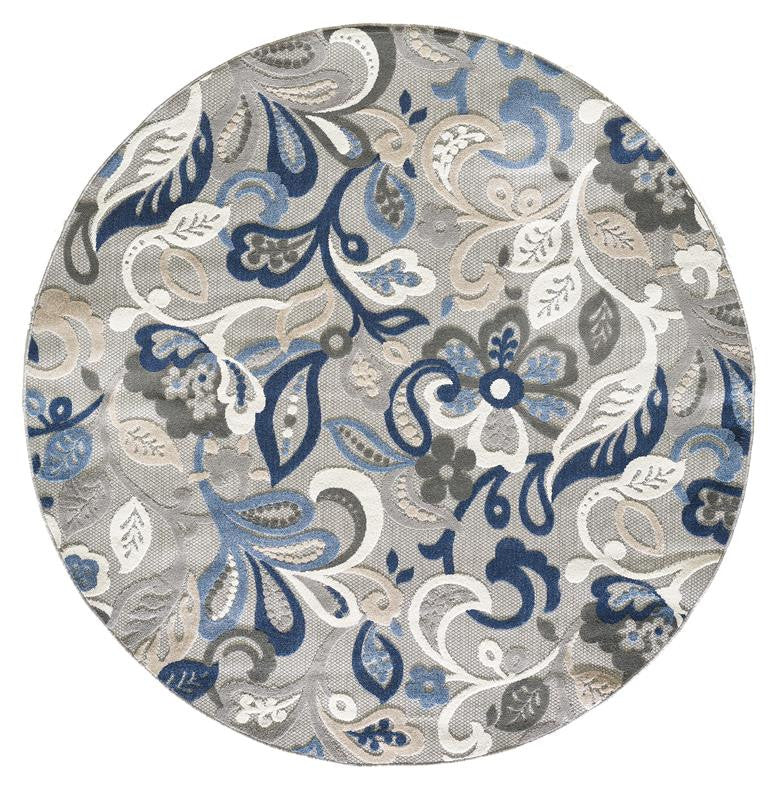 Kas Calla 6922 Grey Blue Indoor/Outdoor Machine Woven Rug
