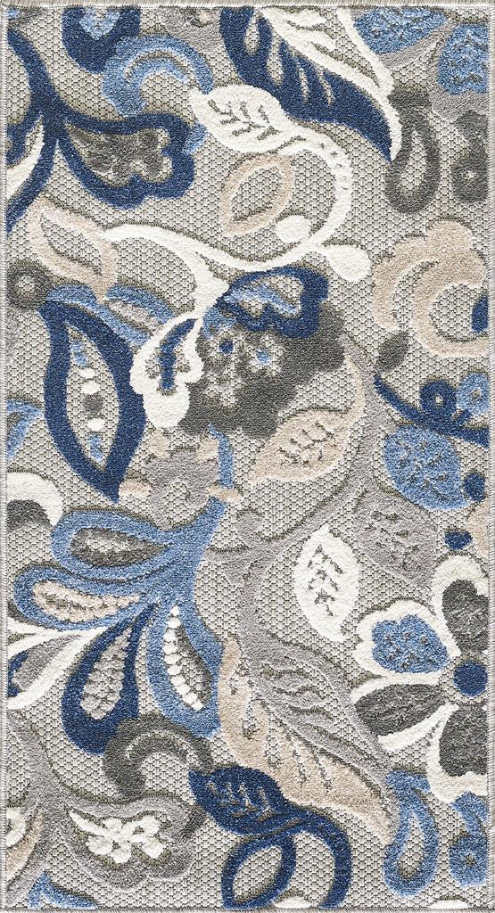 Kas Calla 6922 Grey Blue Indoor/Outdoor Machine Woven Rug