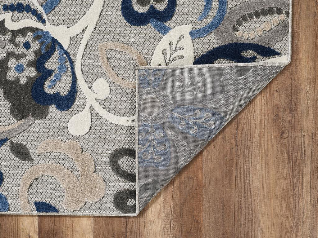 Kas Calla 6922 Grey Blue Indoor/Outdoor Machine Woven Rug
