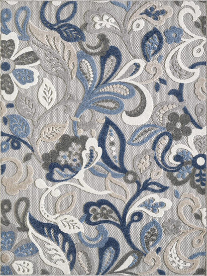 Kas Calla 6922 Grey Blue Indoor/Outdoor Machine Woven Rug