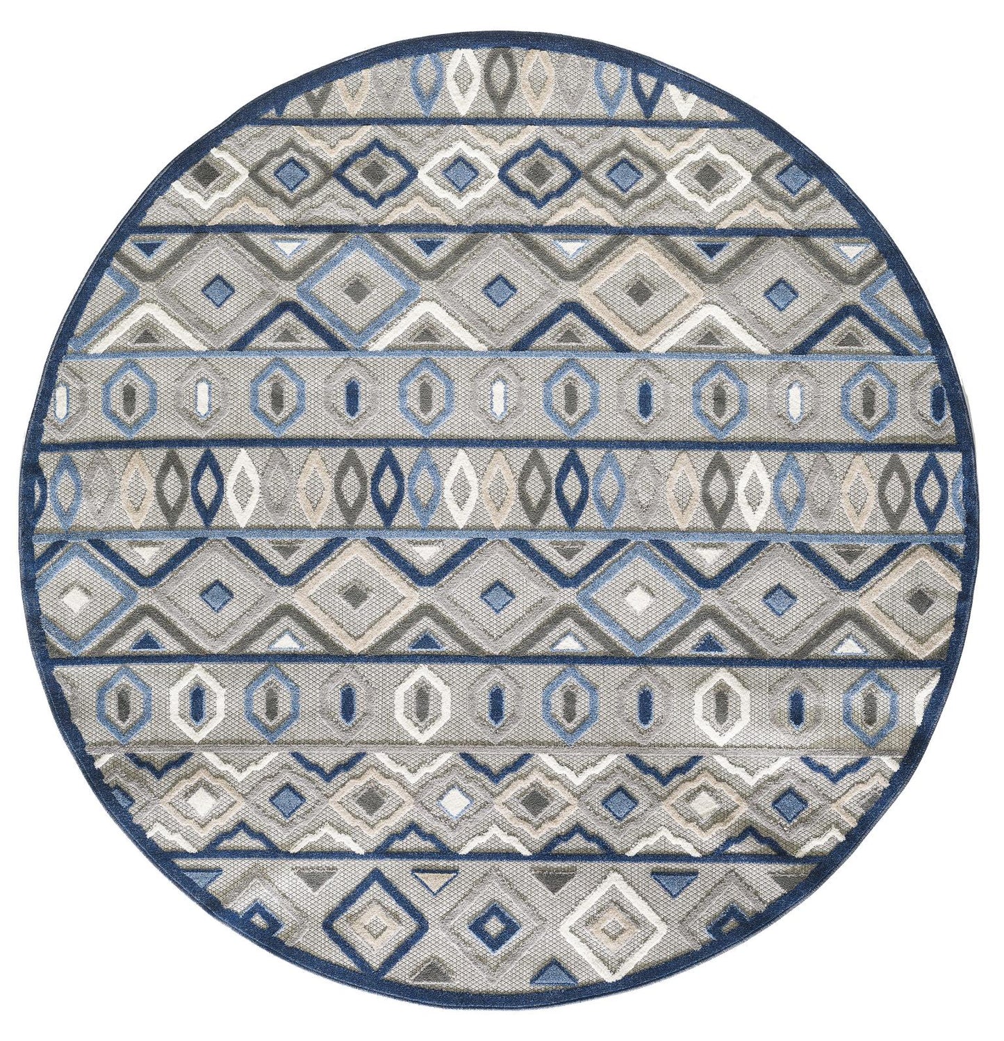Kas Calla 6921 Grey Blue Indoor/Outdoor Machine Woven Rug