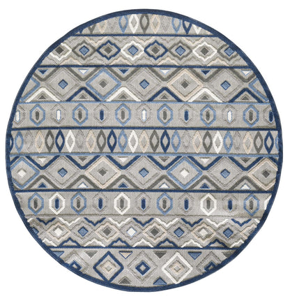 Kas Calla 6921 Grey Blue Indoor/Outdoor Machine Woven Rug