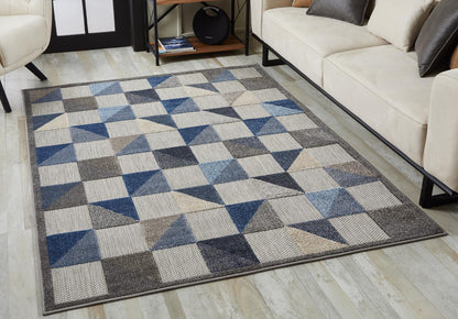 Kas Calla 6923 Blue Indoor/Outdoor Machine Woven Rug