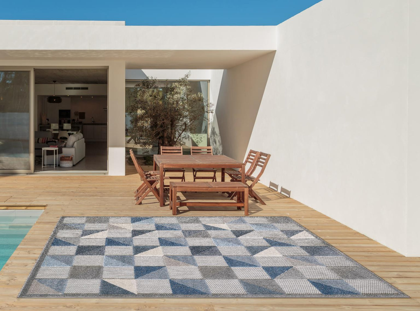 Kas Calla 6923 Blue Indoor/Outdoor Machine Woven Rug