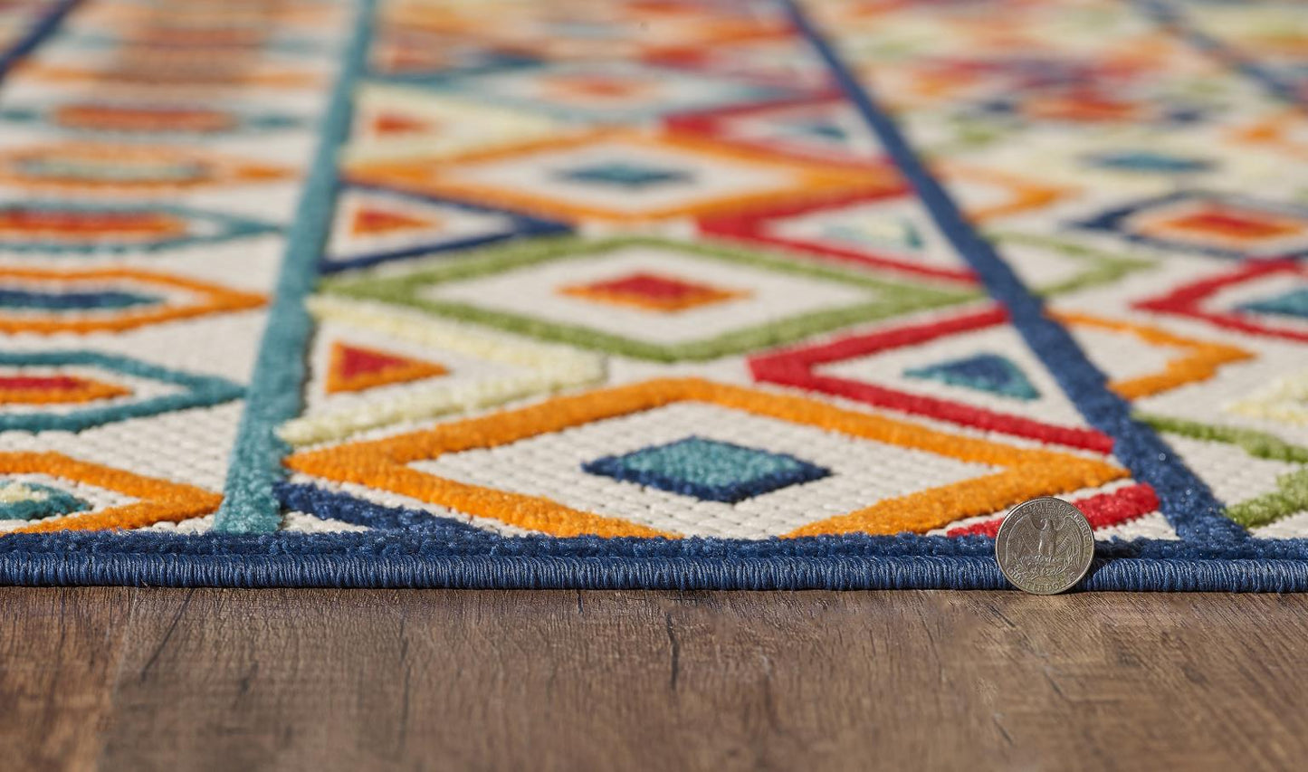 Kas Calla 6928 Ivory Multi Indoor/Outdoor Machine Woven Rug