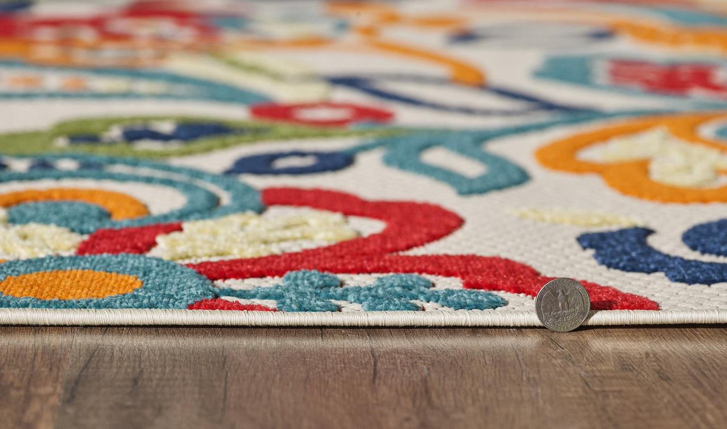 Kas Calla 6929 Ivory Multi Indoor/Outdoor Machine Woven Rug