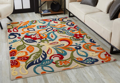 Kas Calla 6929 Ivory Multi Indoor/Outdoor Machine Woven Rug
