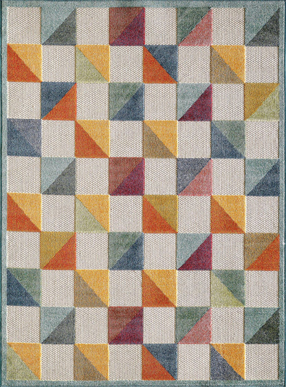 Kas Calla 6930 Ivory Multi Indoor/Outdoor Machine Woven Rug