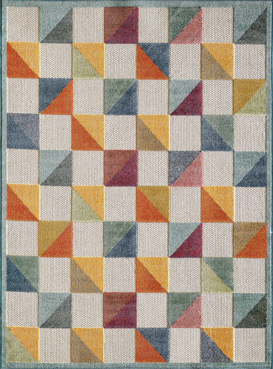 Kas Calla 6930 Ivory Multi Indoor/Outdoor Machine Woven Rug