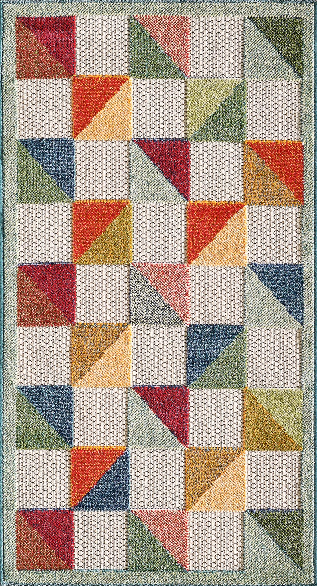 Kas Calla 6930 Ivory Multi Indoor/Outdoor Machine Woven Rug