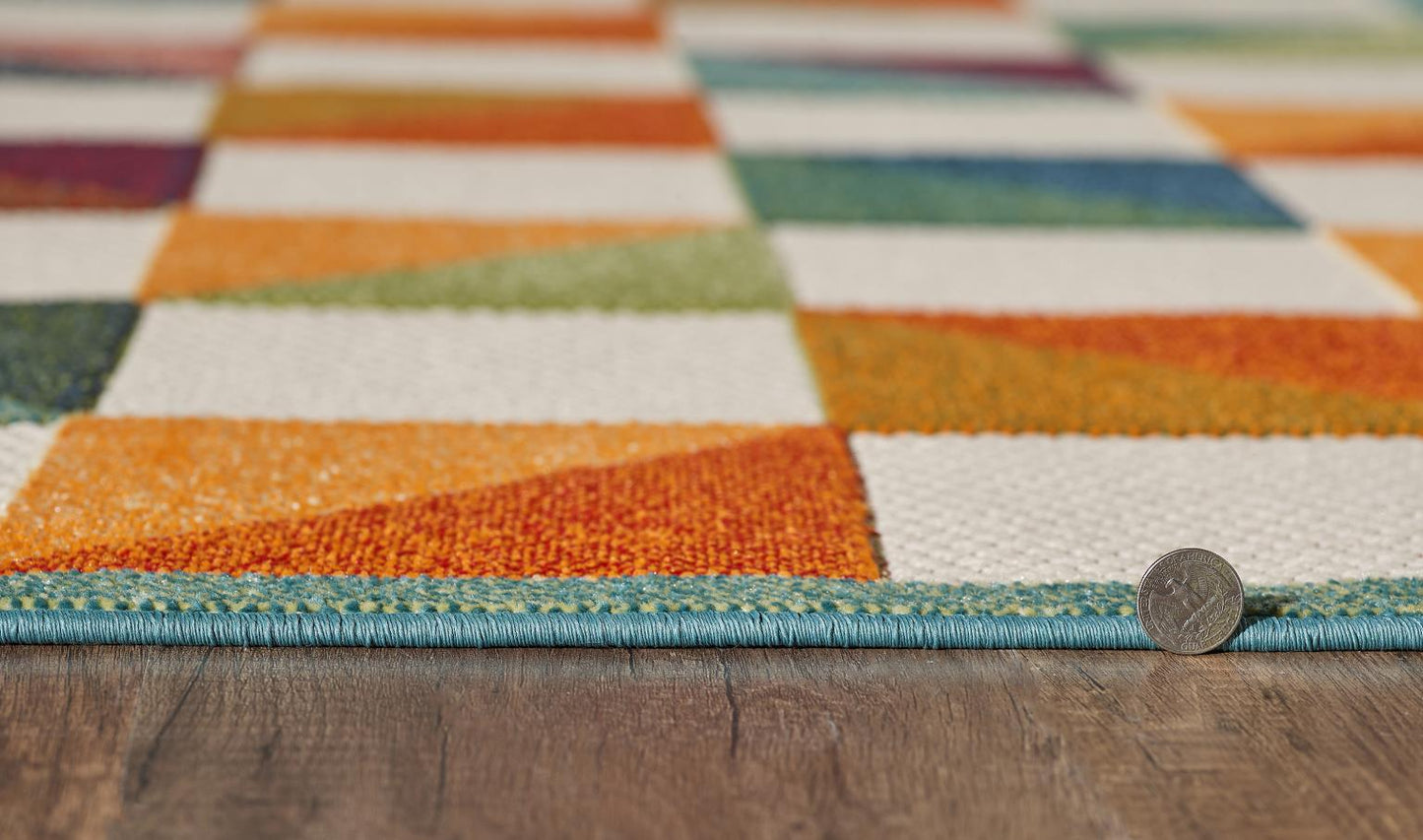 Kas Calla 6930 Ivory Multi Indoor/Outdoor Machine Woven Rug