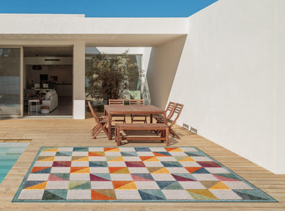 Kas Calla 6930 Ivory Multi Indoor/Outdoor Machine Woven Rug