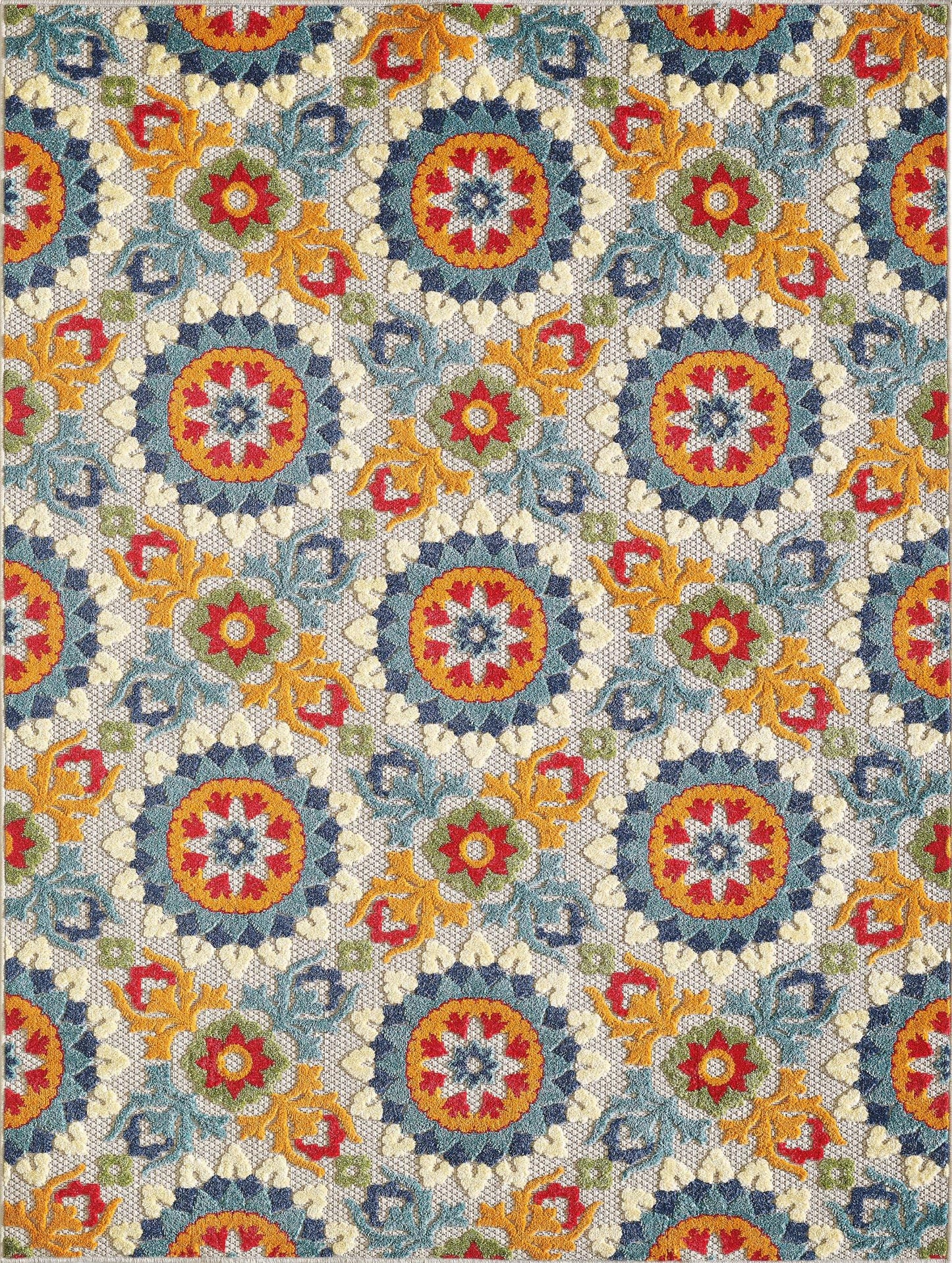 Kas Calla 6931 Ivory Multi Indoor/Outdoor Machine Woven Rug