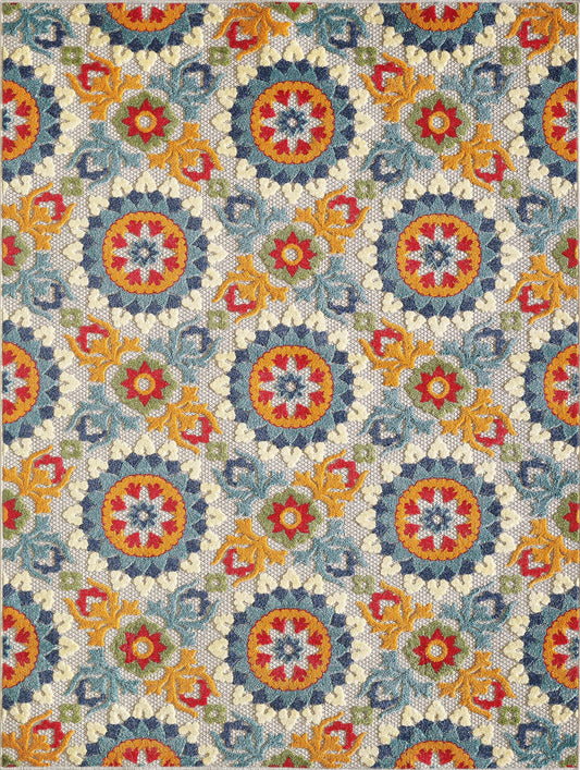 Kas Calla 6931 Ivory Multi Indoor/Outdoor Machine Woven Rug