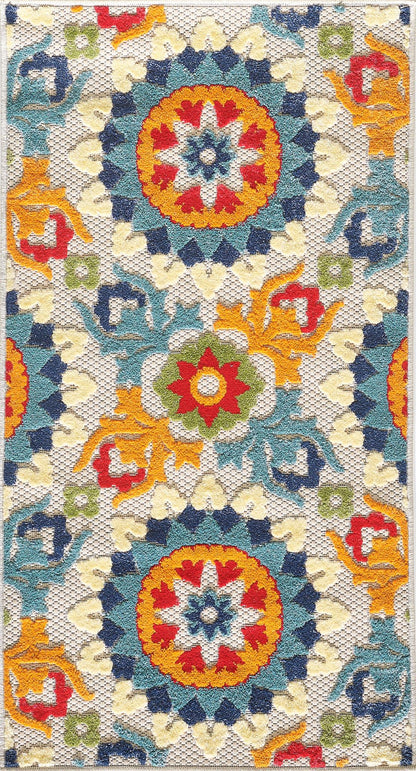 Kas Calla 6931 Ivory Multi Indoor/Outdoor Machine Woven Rug