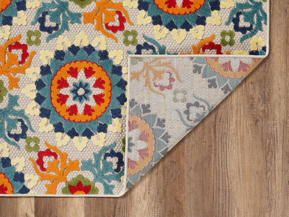 Kas Calla 6931 Ivory Multi Indoor/Outdoor Machine Woven Rug