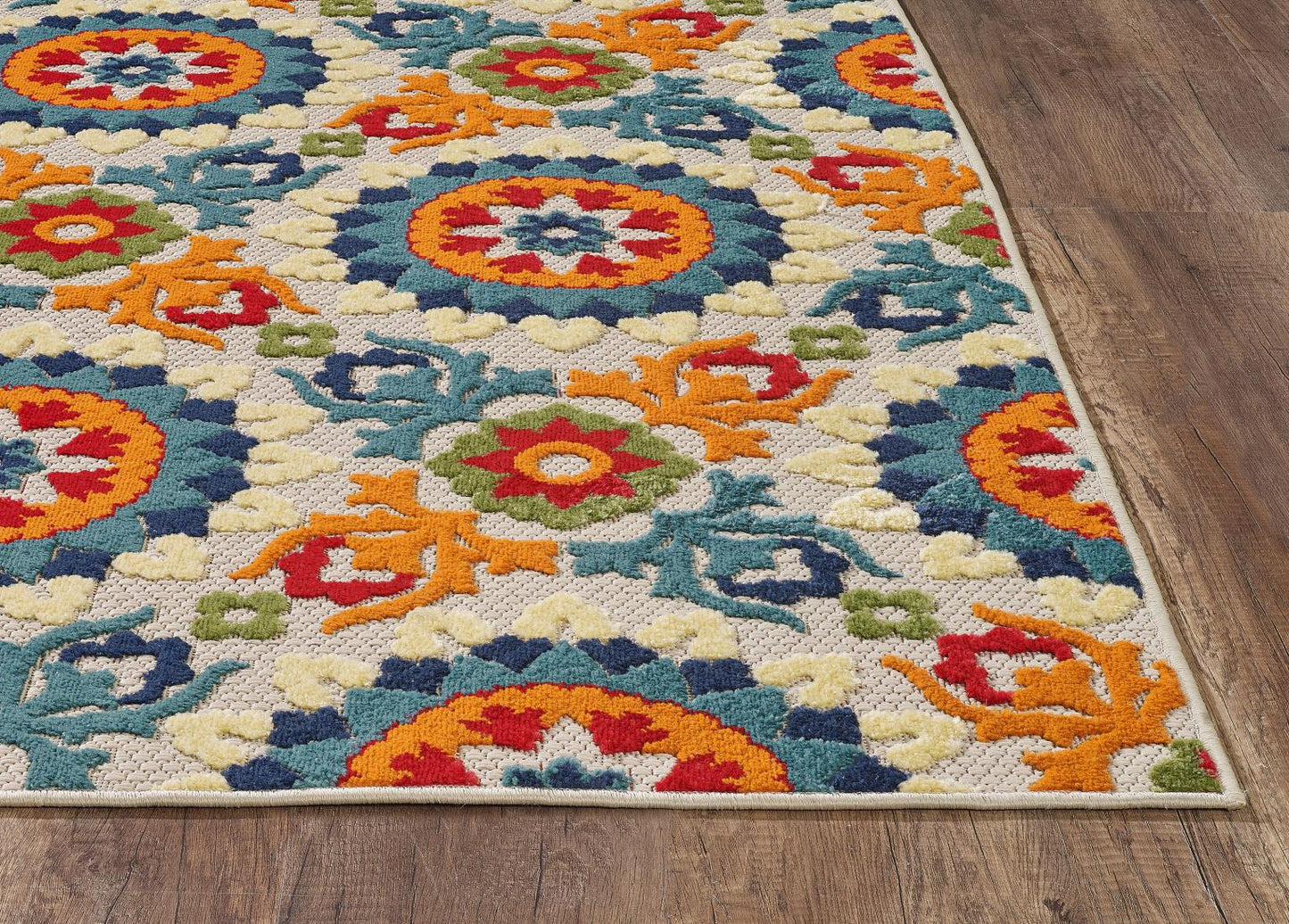 Kas Calla 6931 Ivory Multi Indoor/Outdoor Machine Woven Rug