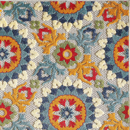 Kas Calla 6931 Ivory Multi Indoor/Outdoor Machine Woven Rug