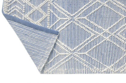 Kas Chloe 7724 Blue Ivory Casual Handwoven Rug