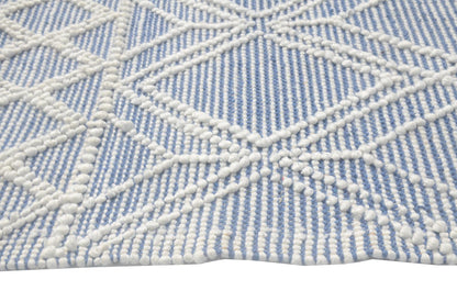 Kas Chloe 7724 Blue Ivory Casual Handwoven Rug