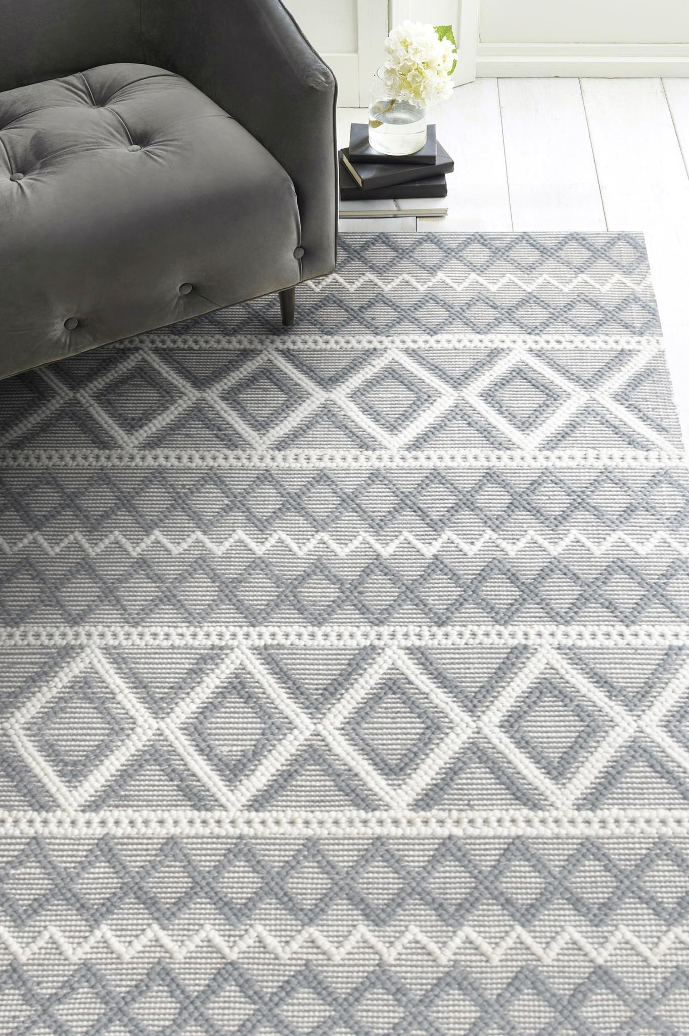 Kas Chloe 7725 Grey Ivory Casual Handwoven Rug