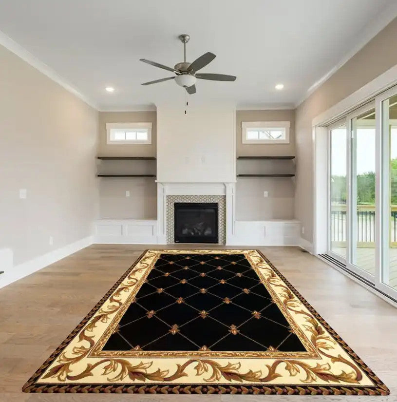 Kas Corinthian 5321 Black Traditional Machine Woven Rug