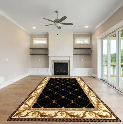 Kas Corinthian 5321 Black Traditional Machine Woven Rug