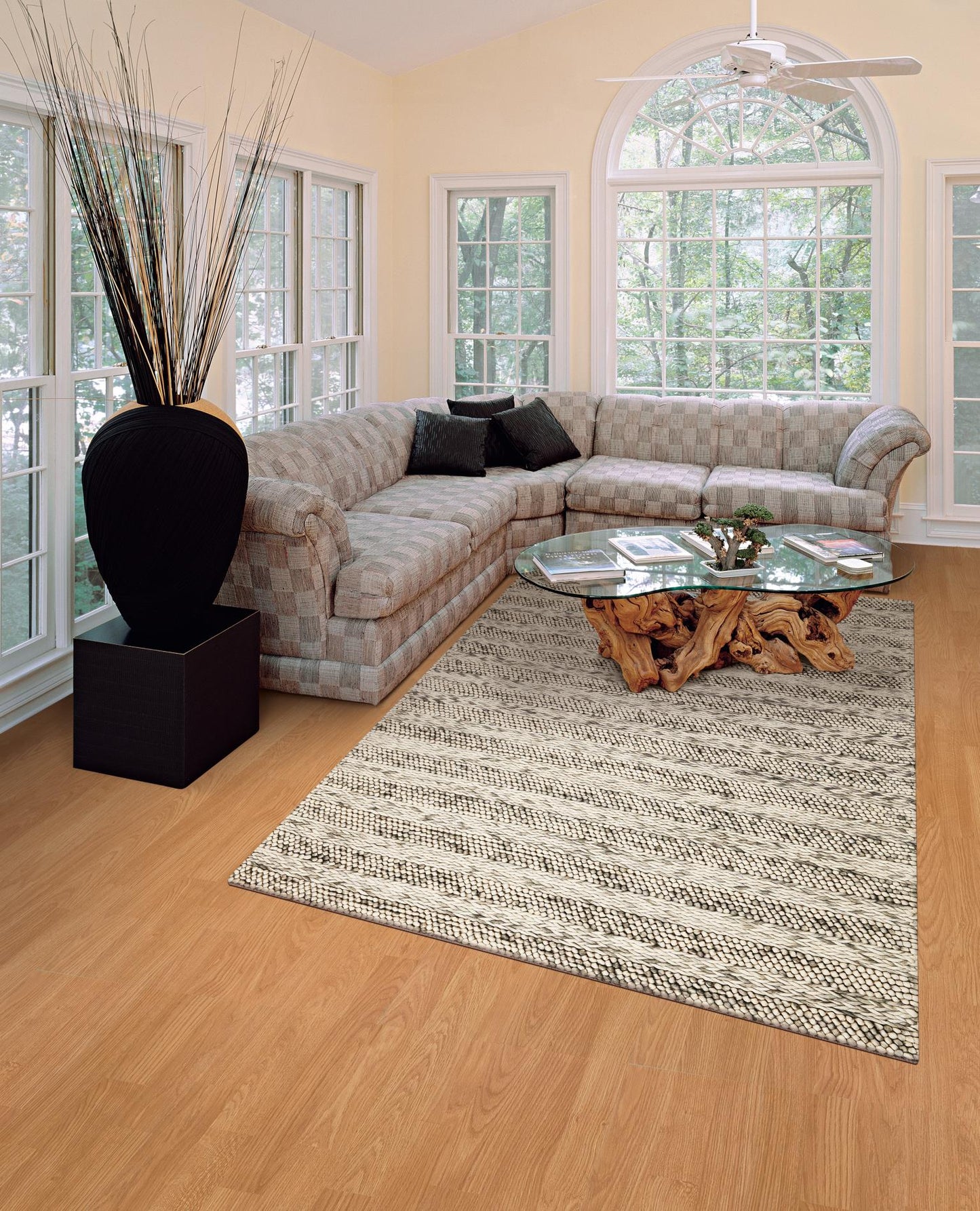 Kas Chloe 7725 Grey Ivory Casual Handwoven Rug