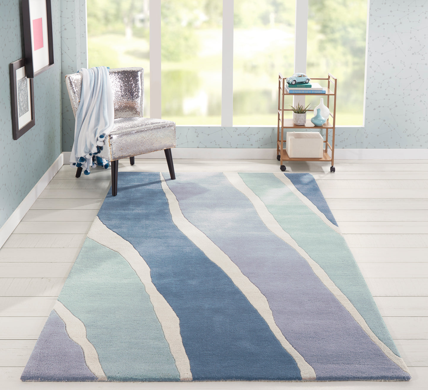 Novogratz Delmar  Blue  Contemporary