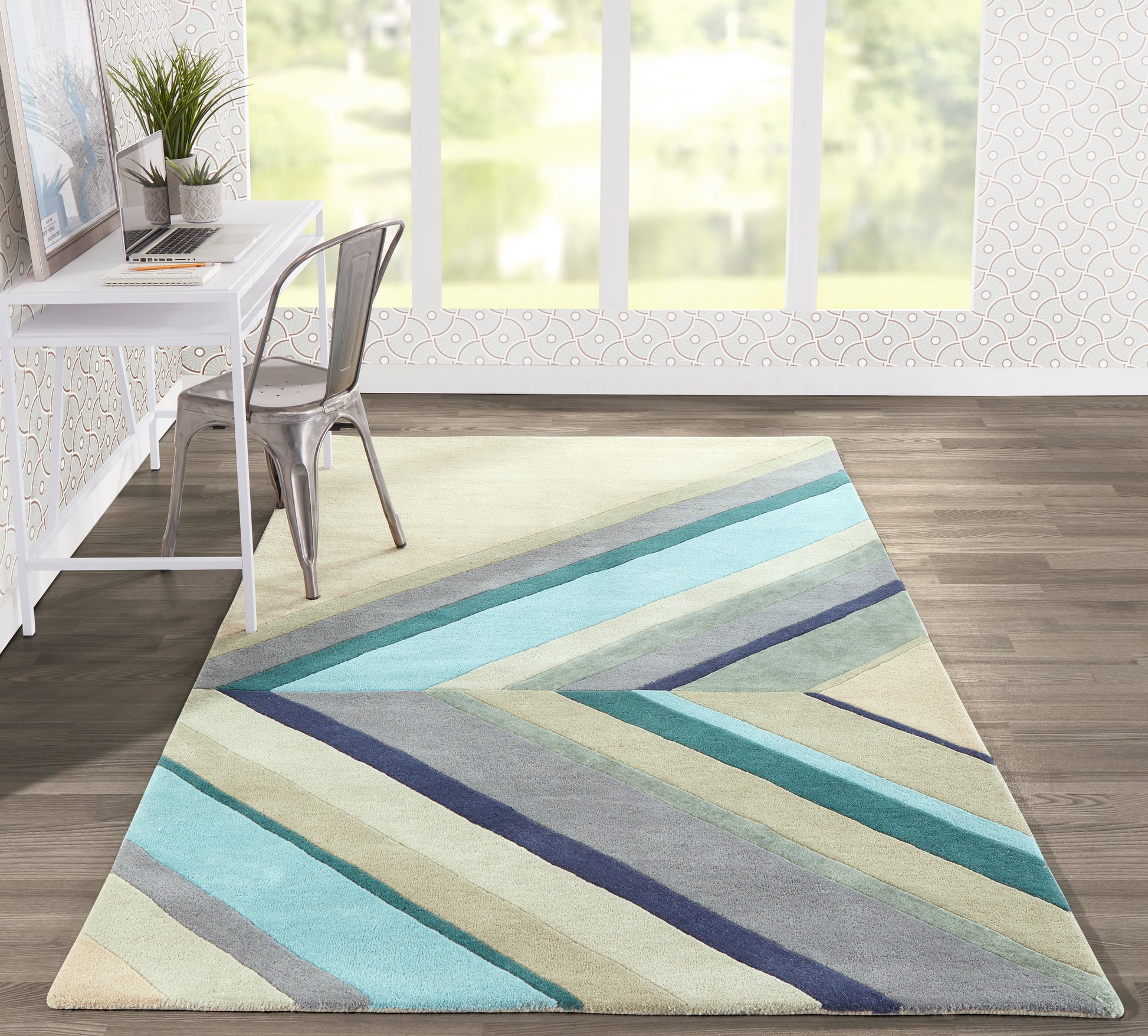 Novogratz Delmar  Blue  Contemporary