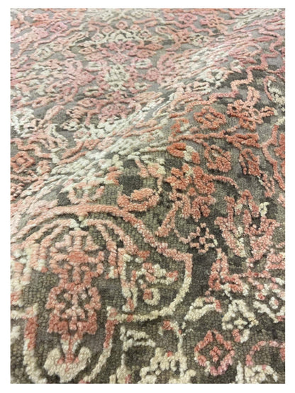 Artisan Dakota Silver Rose Transitional Knotted Rug - Rugs - Artisan - Atlanta Designer Rugs