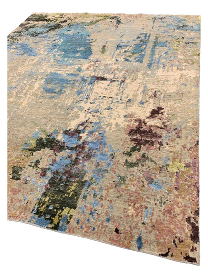 Artisan Dakota Silver Blue Transitional Knotted Rug - Rugs - Artisan - Atlanta Designer Rugs