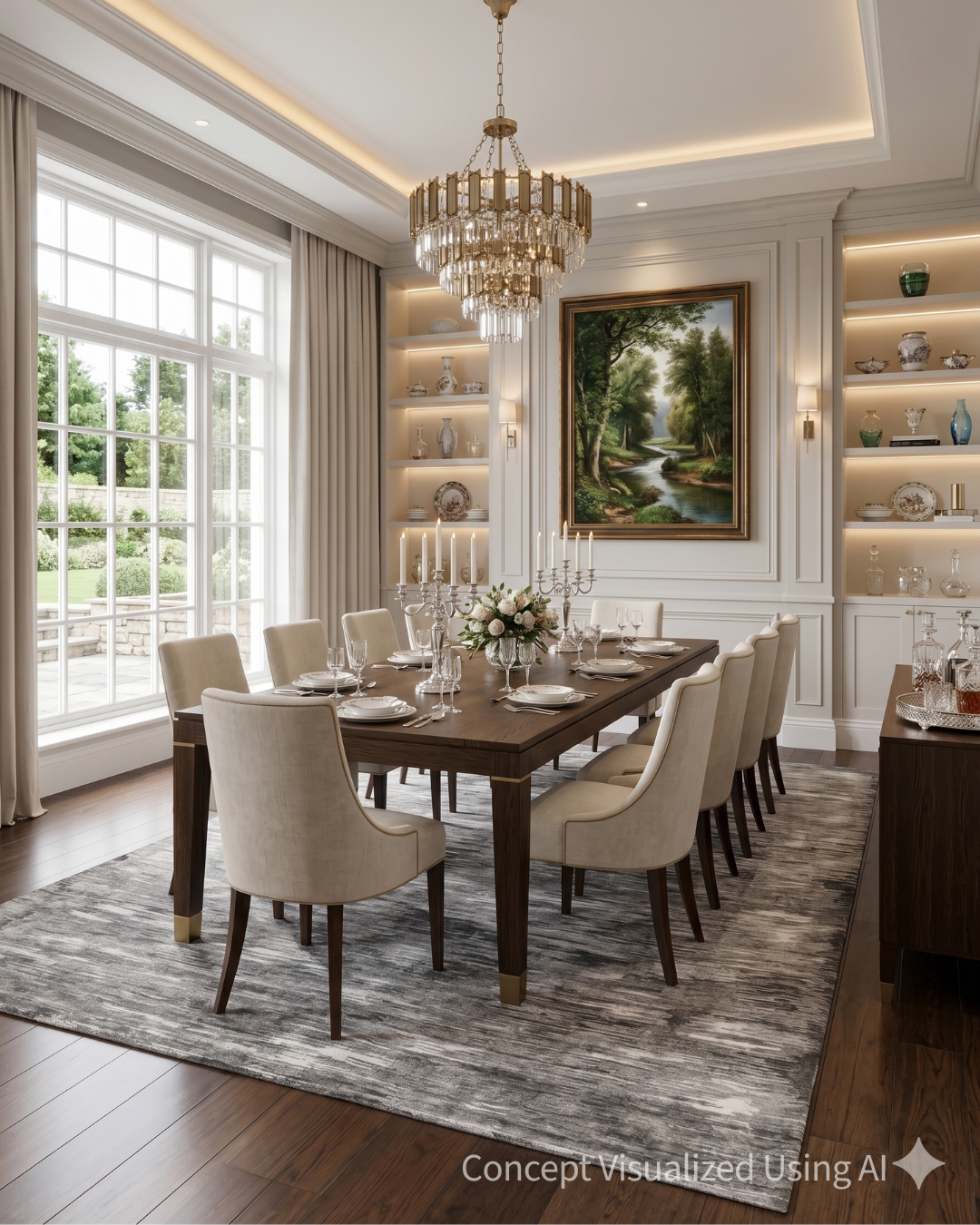 Artisan Crown Graphite Transitional Rug for Dining Room