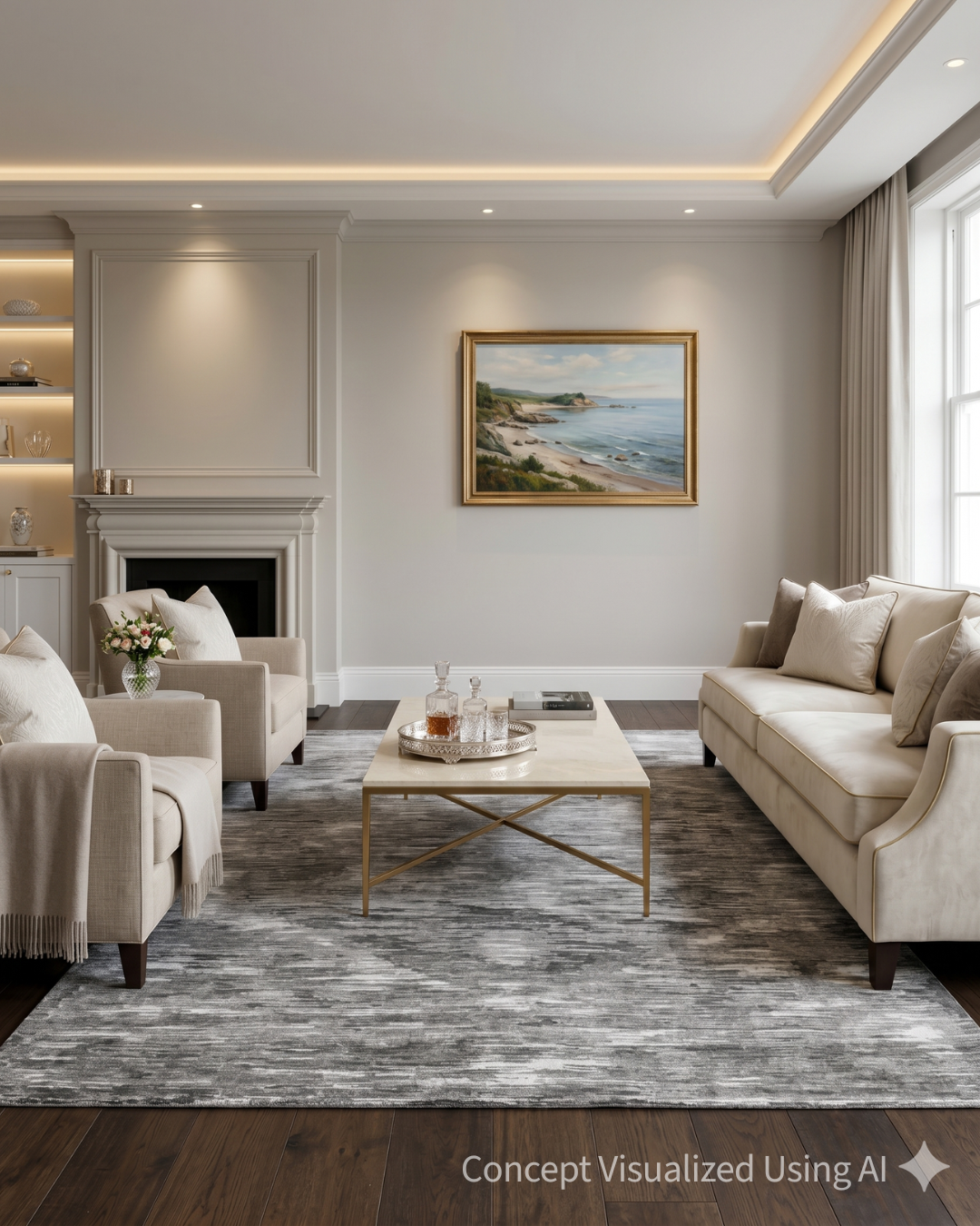 Artisan Crown Graphite Transitional Rug for Living Room
