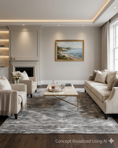 Artisan Crown Graphite Transitional Rug for Living Room